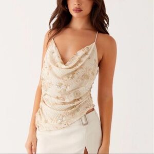 BNWT Cream Embellished Women's Top